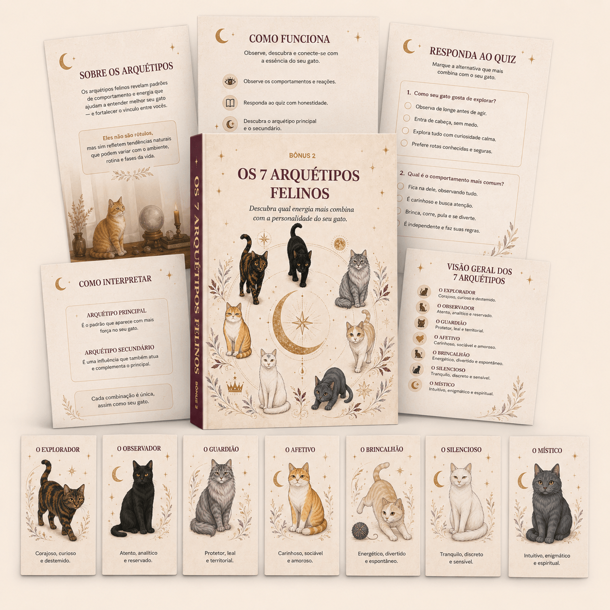 Mockup do bônus 02: Os 7 Arquétipos Felinos