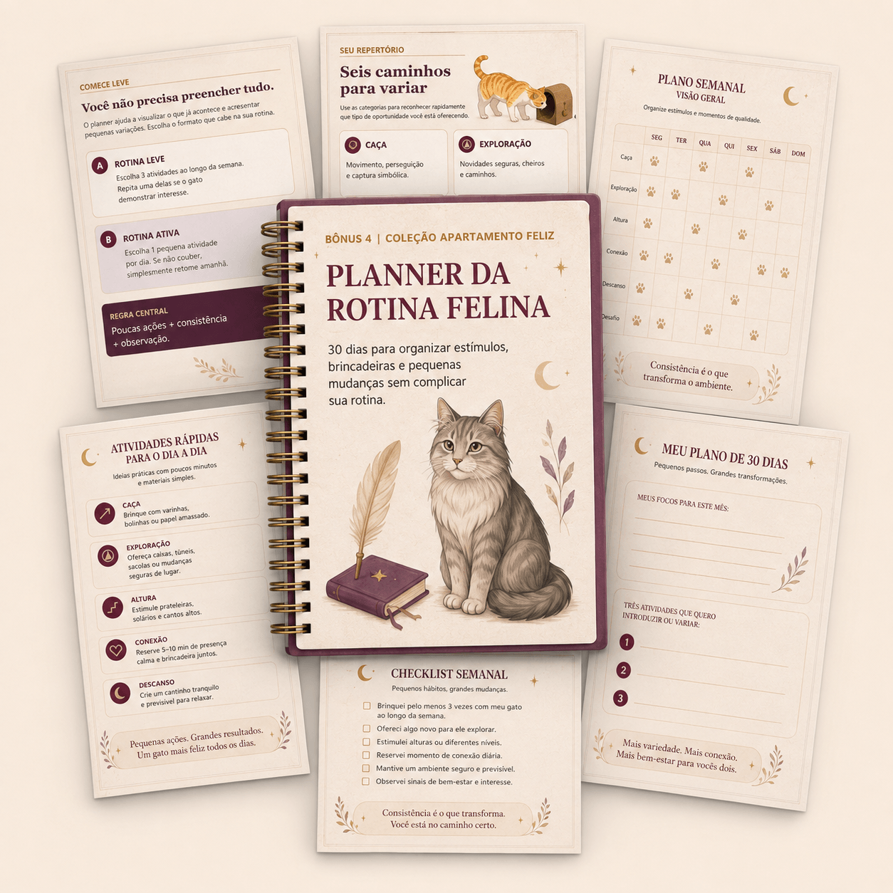 Mockup do bônus 04: Planner da Rotina Felina