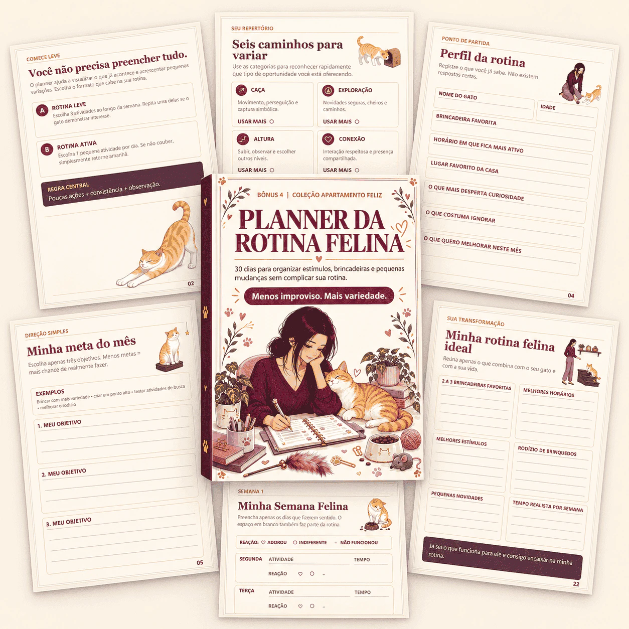 Mockup de Planner da Rotina Felina